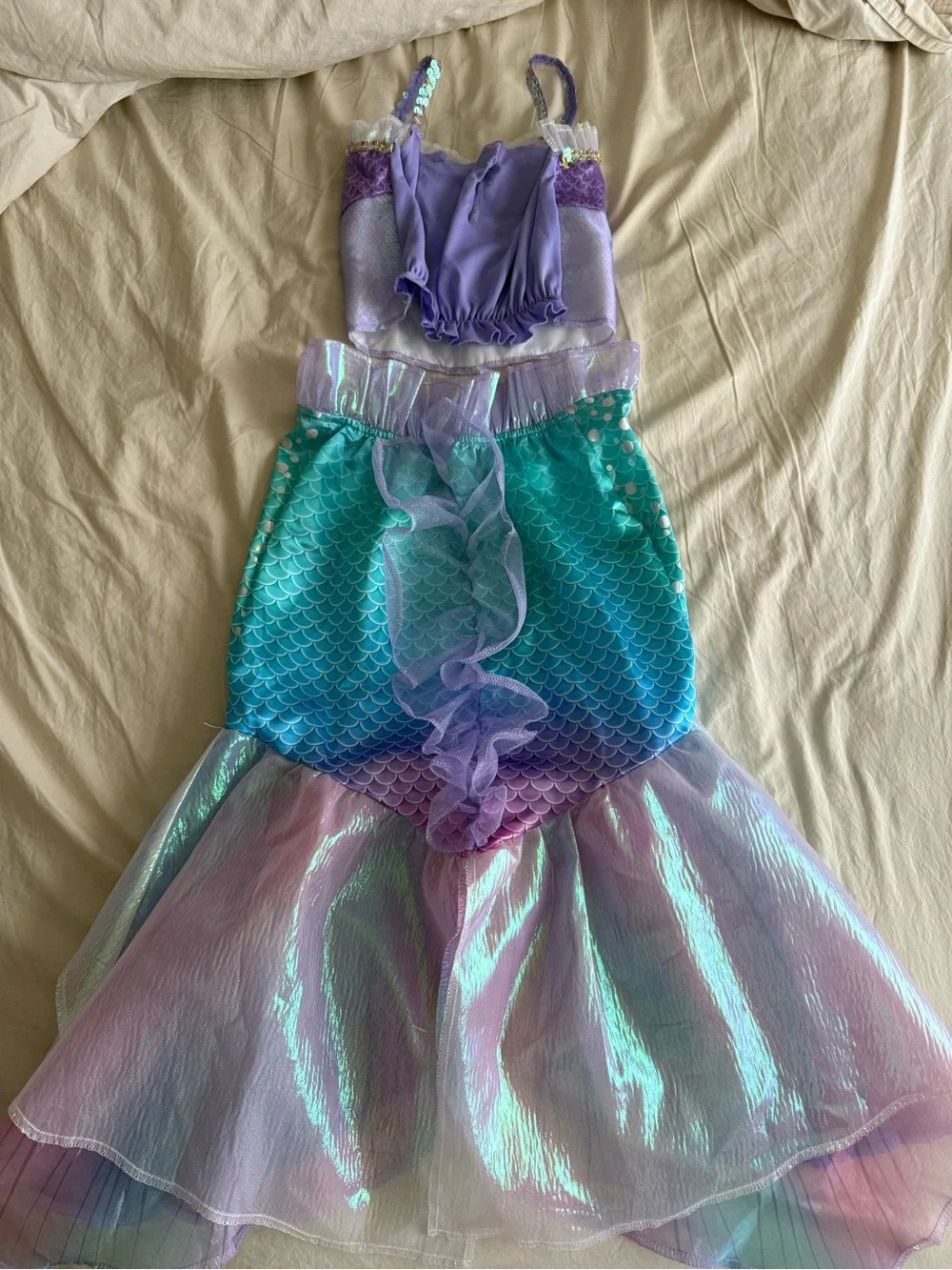 Disney Purple and Teal Iridescent Mermaid Costume Dress